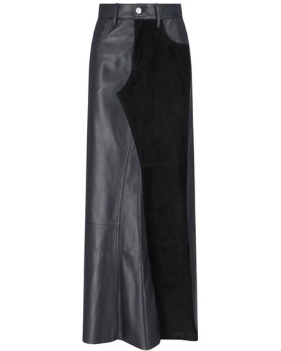 MM6 by Maison Martin Margiela Maxi Leather Skirt - Black