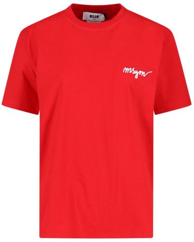 MSGM Logo T-shirt - Red