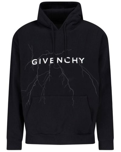 Givenchy Maglioni neri con boxy fit hoodie - Nero