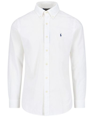 Polo Ralph Lauren Camicia In Seersucker - Bianco