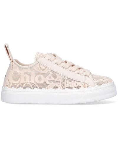 Chloé Sneakers Lauren in pizzo - Bianco
