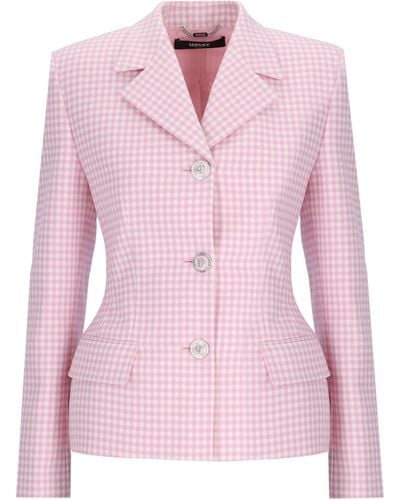 Versace Check Single-breasted Blazer - Pink