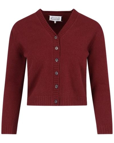 Maison Margiela Wool Cropped Cardigan - Red