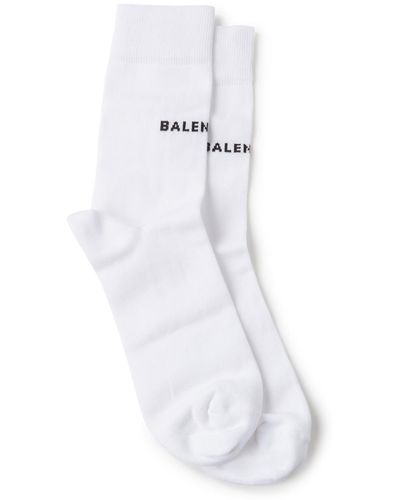 Balenciaga Logo Cotton Socks - White