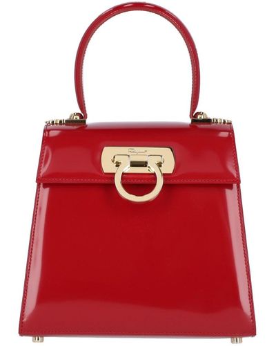 Ferragamo Iconic S Handbag - Red