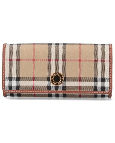 Burberry 'continental Check' Wallet - White