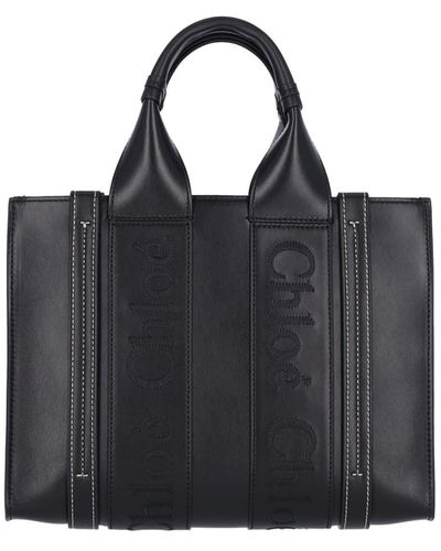 Chloé 'woody' Small Tote Bag - Black