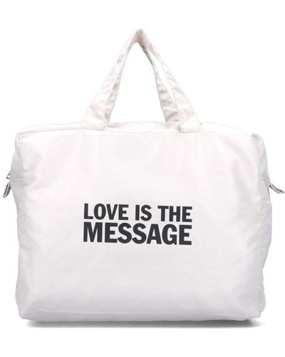 Honey Fucking Dijon Borsa Tote "Love Is The Message" - Bianco