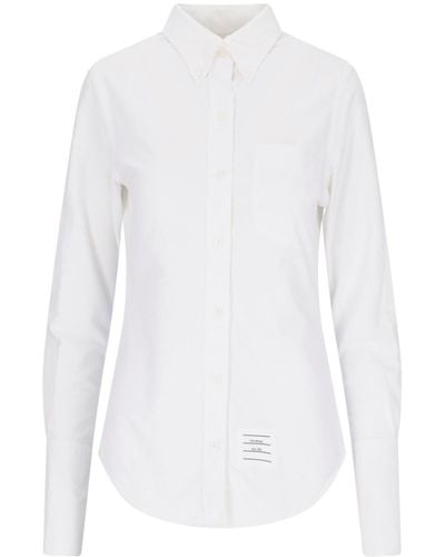 Thom Browne Camicia Dettaglio Tricolore - Bianco