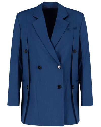 Eudon Choi Structured Double Breasted Blazer - Blue