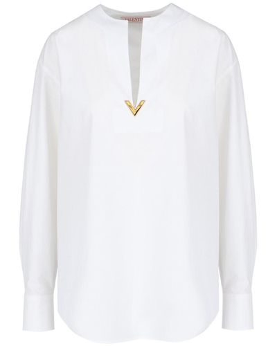 Valentino Top Logo - Bianco