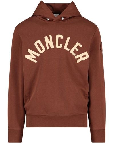 Moncler Logo Hoodie - Brown