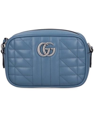 Gucci 'Gg Marmont' Mini Shoulder Bag - Blue