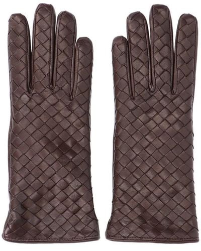 Bottega Veneta Leather Gloves - Brown