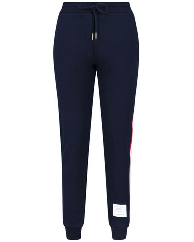 Thom Browne Logo Sports Pants - Blue