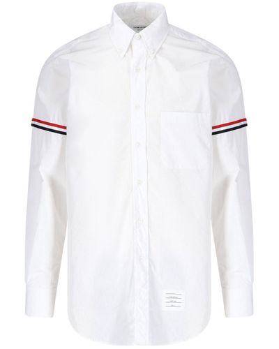 Thom Browne Grosgrain Armband Oxford Shirt White - Bianco