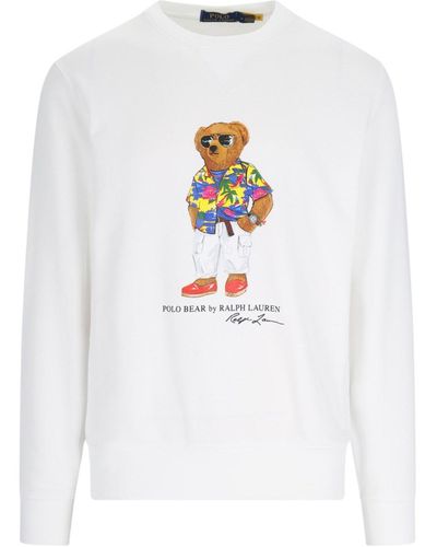 Polo Ralph Lauren 'polo Bear' Crew Neck Sweatshirt - White
