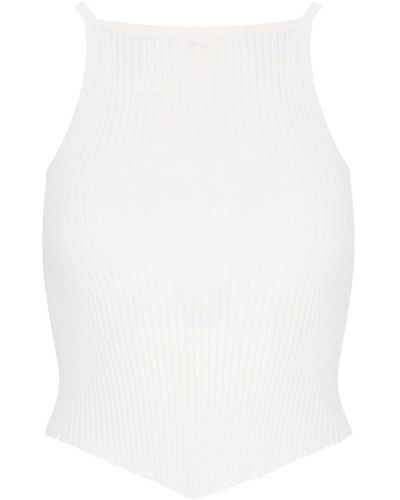 Courreges Top In Maglia - Bianco