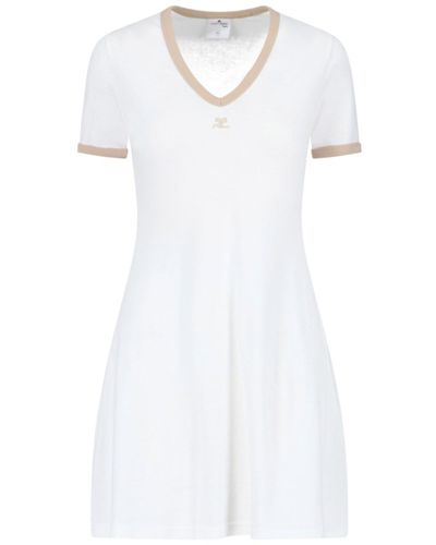 Courreges Logo Mini Dress - White