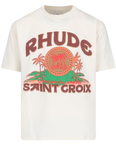 Rhude T-Shirt "Saint Groix" - Bianco
