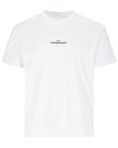 Maison Margiela T-Shirt "Distorted Logo" - Bianco