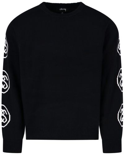 Stussy 'ss-link' Crew Neck Sweater - Black