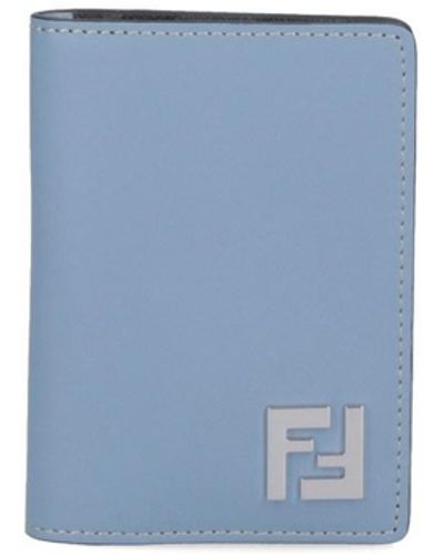 Fendi Portacarte Bi-Fold "Ff Squared" - Blu