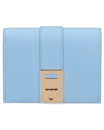 Ferragamo Compact Wallet "hug" - Blue
