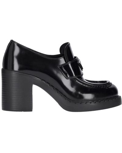 Prada 'chocolate' Heel Loafers - Black