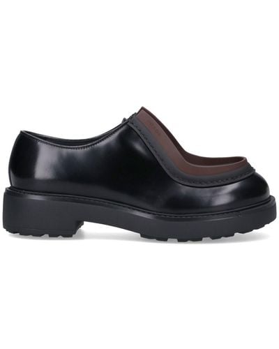Prada Opaque Brushed-leather Lace-up Shoes - Black