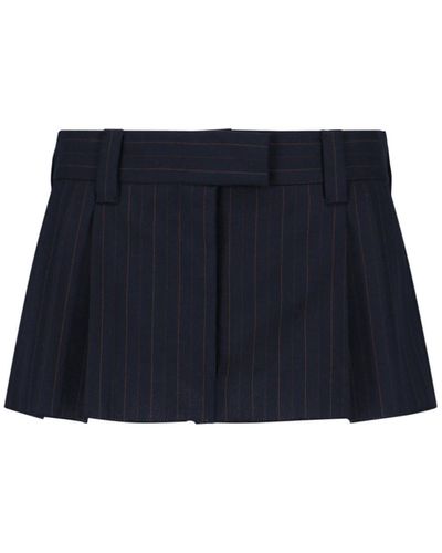 Miu Miu Pinstripe Mini Skirt - Blue
