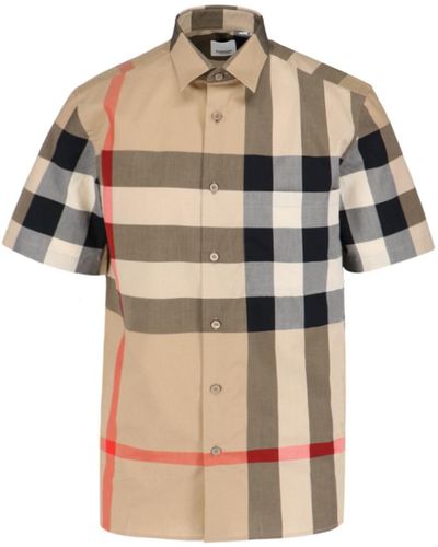 Burberry Check Shirt - Natural