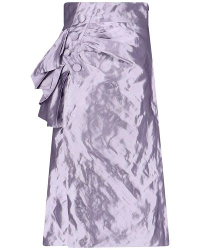 Maison Margiela "Metallic Satin Midi Wrap Skirt With - Purple