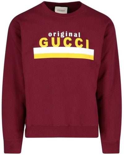 Gucci Logo Print Sweatshirt - Red