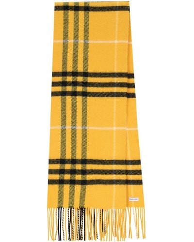 Burberry Check Pattern Scarf - Yellow