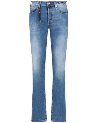 Incotex Keyring Detail Jeans - Blue