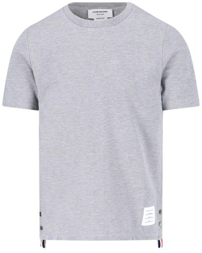 Thom Browne Logo Tape T-Shirt - Gray