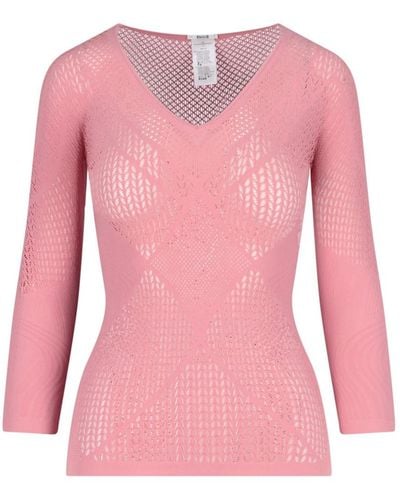 Wolford 'romance Net' Top - Pink