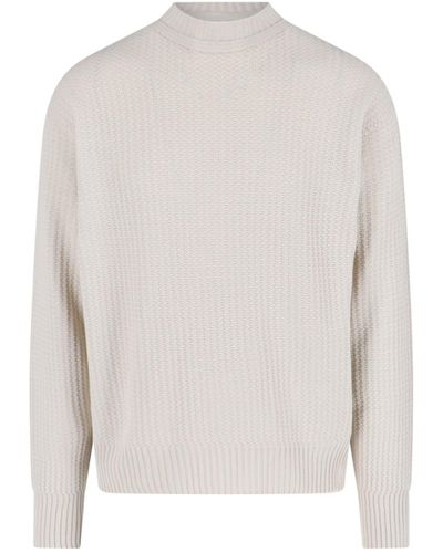 HOMME PLISSÉ Crewneck Sweater - White