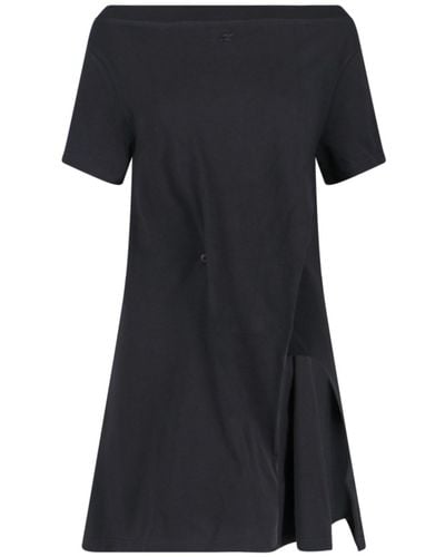 Courreges Asymmetric Short Dress - Black