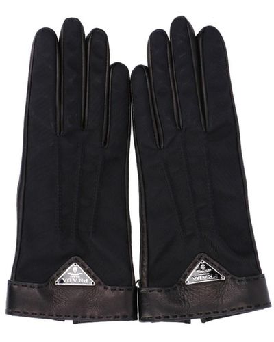 Prada Logo Gloves - Black