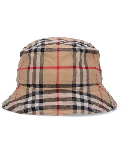 Burberry Check Bucket Hat - Natural