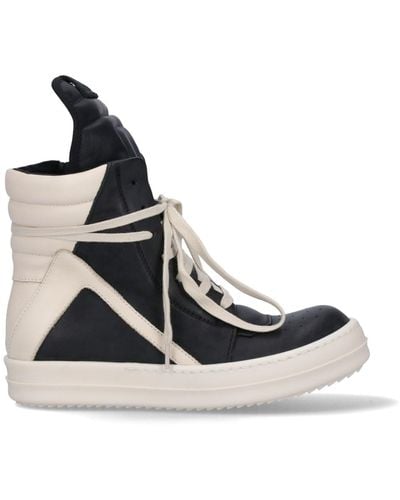 Rick Owens Geobasket Lace-up Leather High-top Sneakers - White