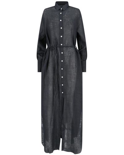 Finamore 1925 Long Linen Dress - Black
