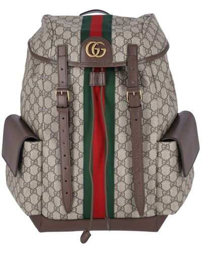 Gucci 'ophidia Gg' Medium Backpack - Grey