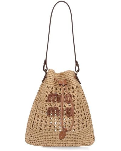 Miu Miu Borsa Bucket Crochet - Neutro