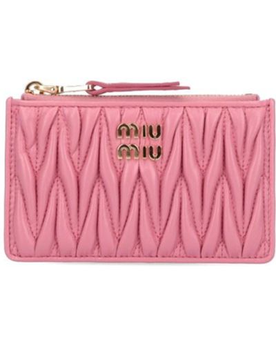 Miu Miu Matelassé Wallet - Pink
