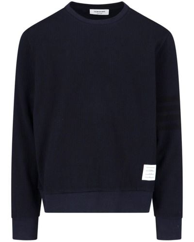 Thom Browne '4-bar' Crew Neck Sweatshirt - Blue