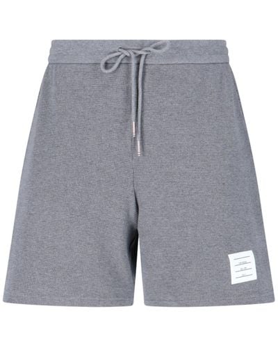Thom Browne Logo Jogger Shorts - Gray