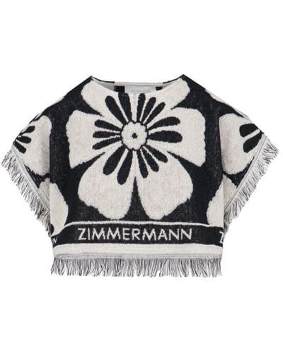 Zimmermann 'halliday' Crop Top - Gray